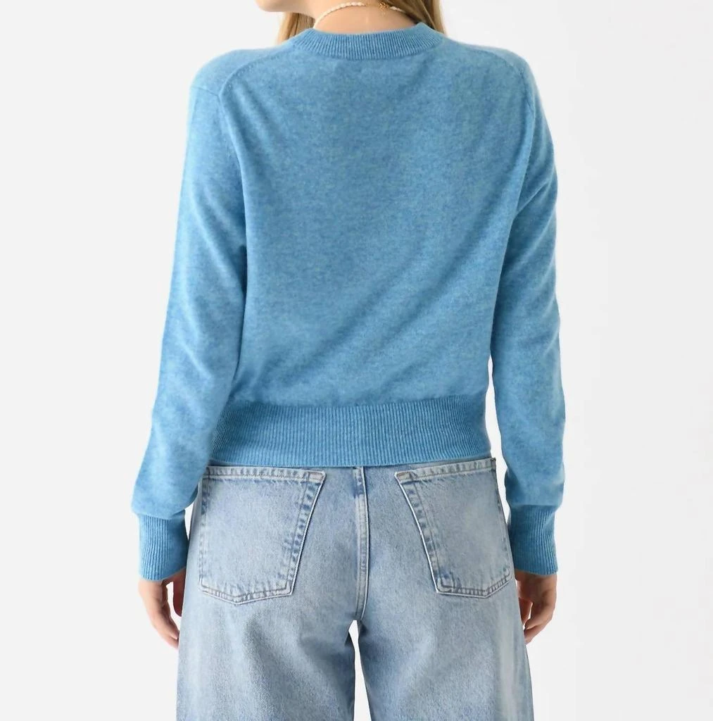 White + Warren Cashmere Citron Sweater In Blue 2