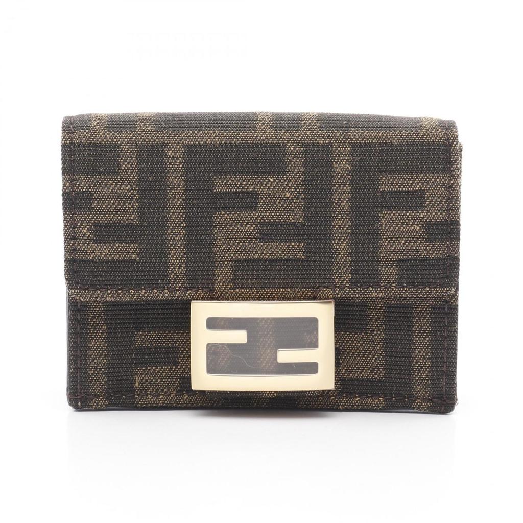 Fendi Zucca Canvas Leather Wallet (Tri-Fold)