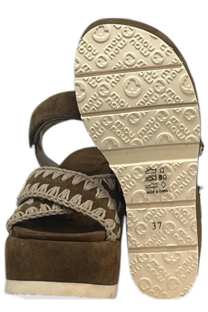 Mou Mou Criss Cross Stitched Wedge Sandals 4