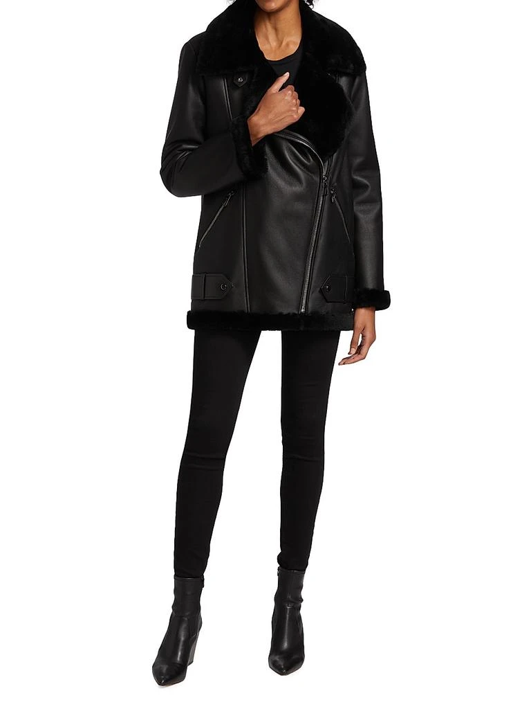 The Fur Salon Shearling Lamb & Nappa Leather Moto Jacket 2