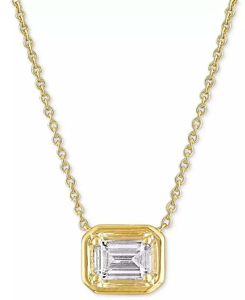 Alethea™ Certified Diamond Emerald-Cut Solitaire 18" Pendant Necklace (1/2 ct. t.w.) in 14k Gold Featuring Diamonds from the Beers Code of Origin, Created for Macy's 1