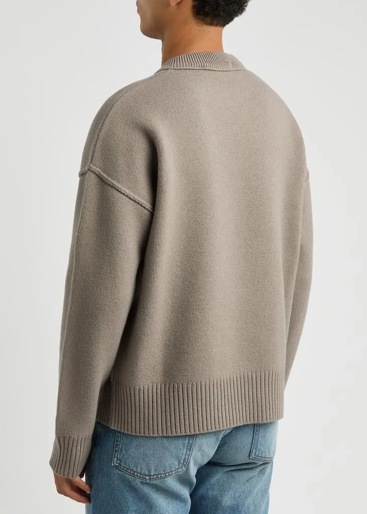 AMI Logo-intarsia wool jumper 3