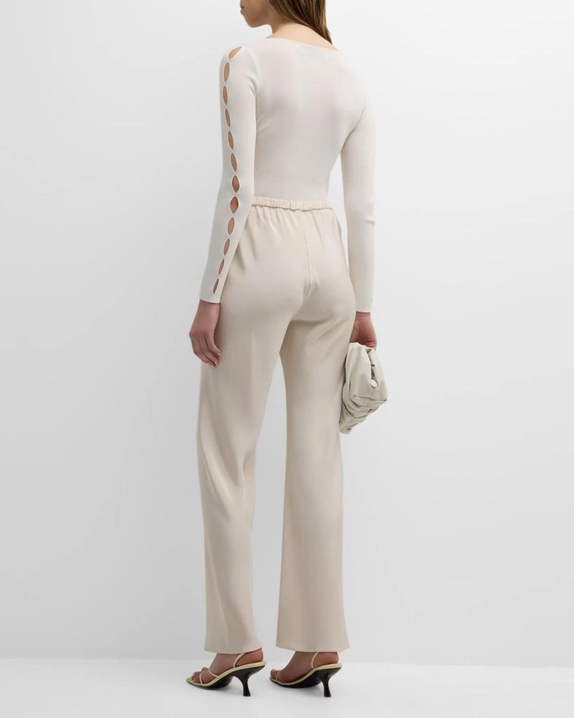 TSE Cashmere High-Rise Straight-Leg Silk Pants 4