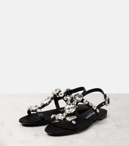 Dolce 
Gabbana Bianca embellished satin sandals 4