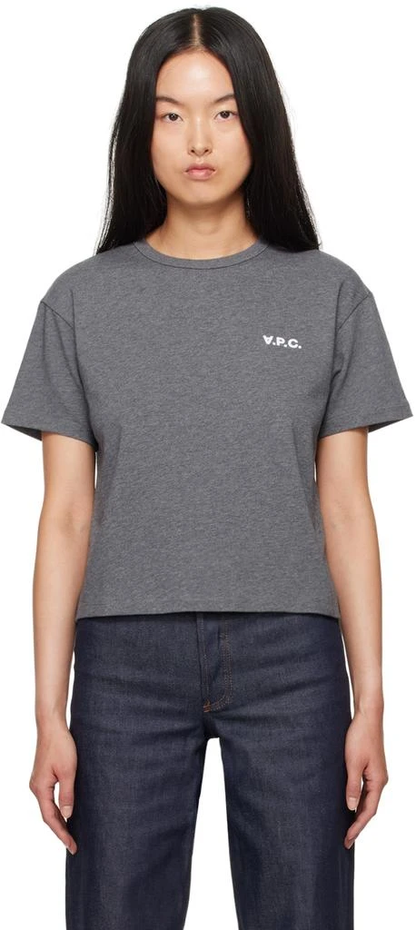 A.P.C. Gray Boxy Petit 'V.P.C.' T-Shirt 1