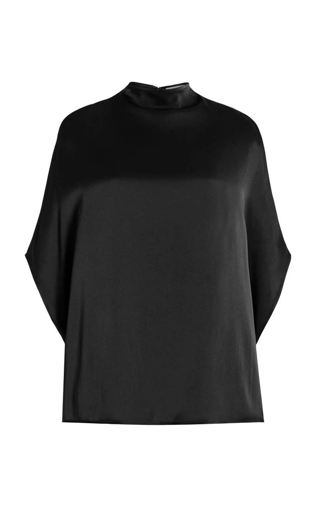 LAPOINTE LAPOINTE - Satin Cape Top - Black - XS - Moda Operandi 1