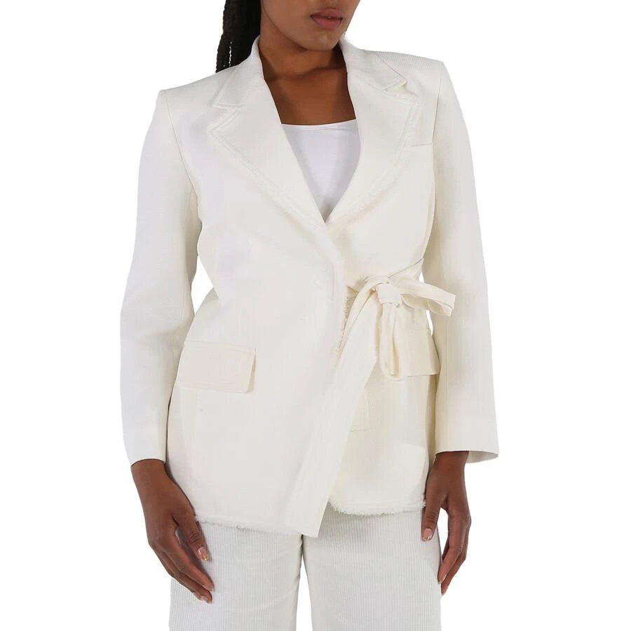 Chloé Ladies Iconic Milk Double-Breasted Belted Blazer Jacket 1