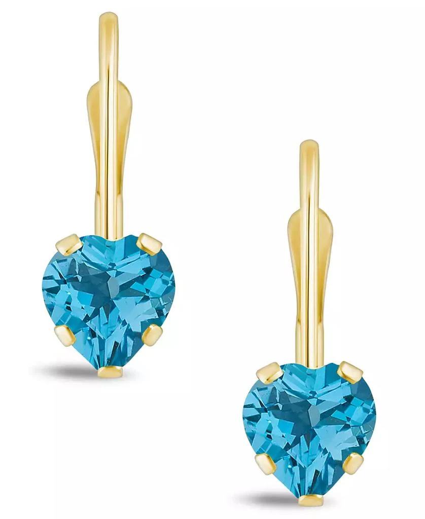 Macy's Gemstone Leverback Earrings in 10K Yellow Gold 3
