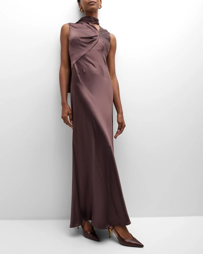 Acler Jeffries Draped Maxi Slip Dress 7