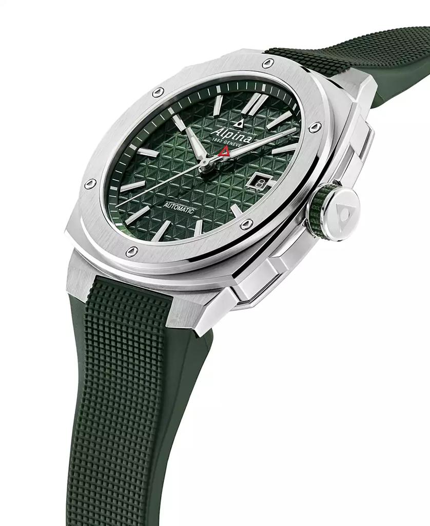 Alpina Men's Swiss Automatic Alpiner Green Rubber Strap Watch 41mm