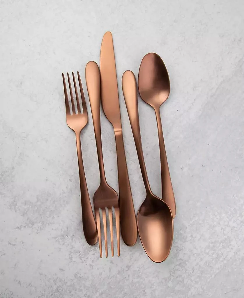 Cambridge Silversmiths Poet Copper Satin 20 Piece 18/10 Stainless Steel Flatware Set, Service for 4 4