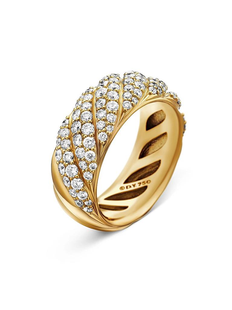 David Yurman Sculpted Cable Band Ring in 18K Yellow Gold