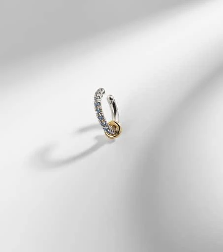 Spinelli Kilcollin Ombré sterling silver and 18kt yellow gold ear cuff with sapphires 5