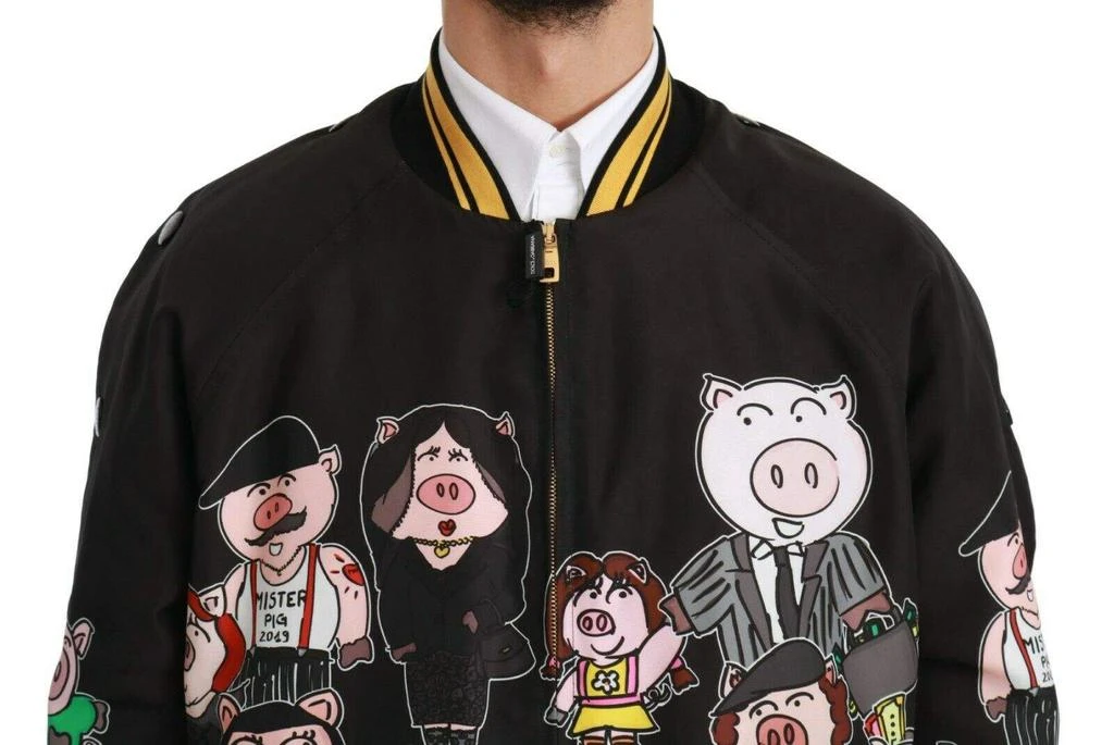 Dolce & Gabbana Dolce & Gabbana  Black YEAR OF THE PIG Bomber Jacket 4