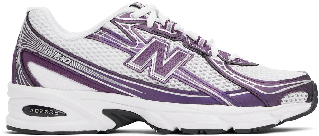 New Balance White & Purple 740 Sneakers 1