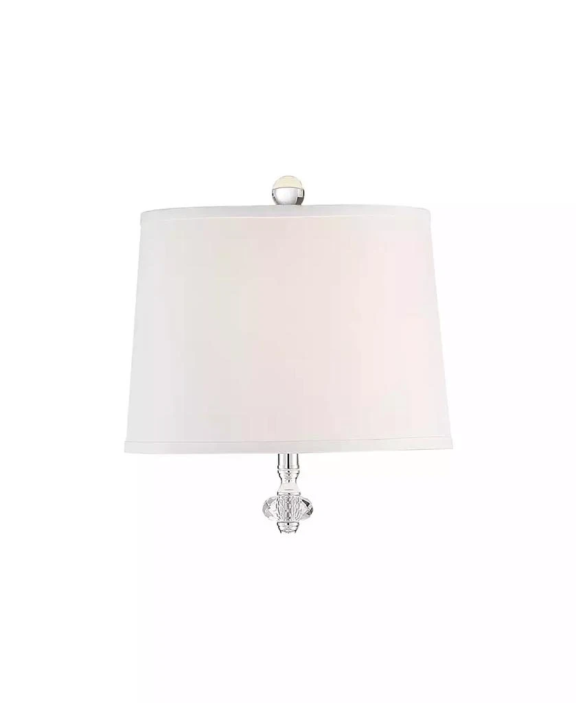 360 Lighting Montrose Glam Standing Floor Lamps 61" Tall Set of 2 Polished Steel Silver Crystal Glass White Fabric Drum Shade Decor for Living Room Reading House Bedroom Office 2