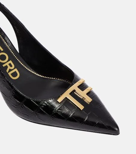 Tom Ford TF croc-effect leather slingback pumps 6
