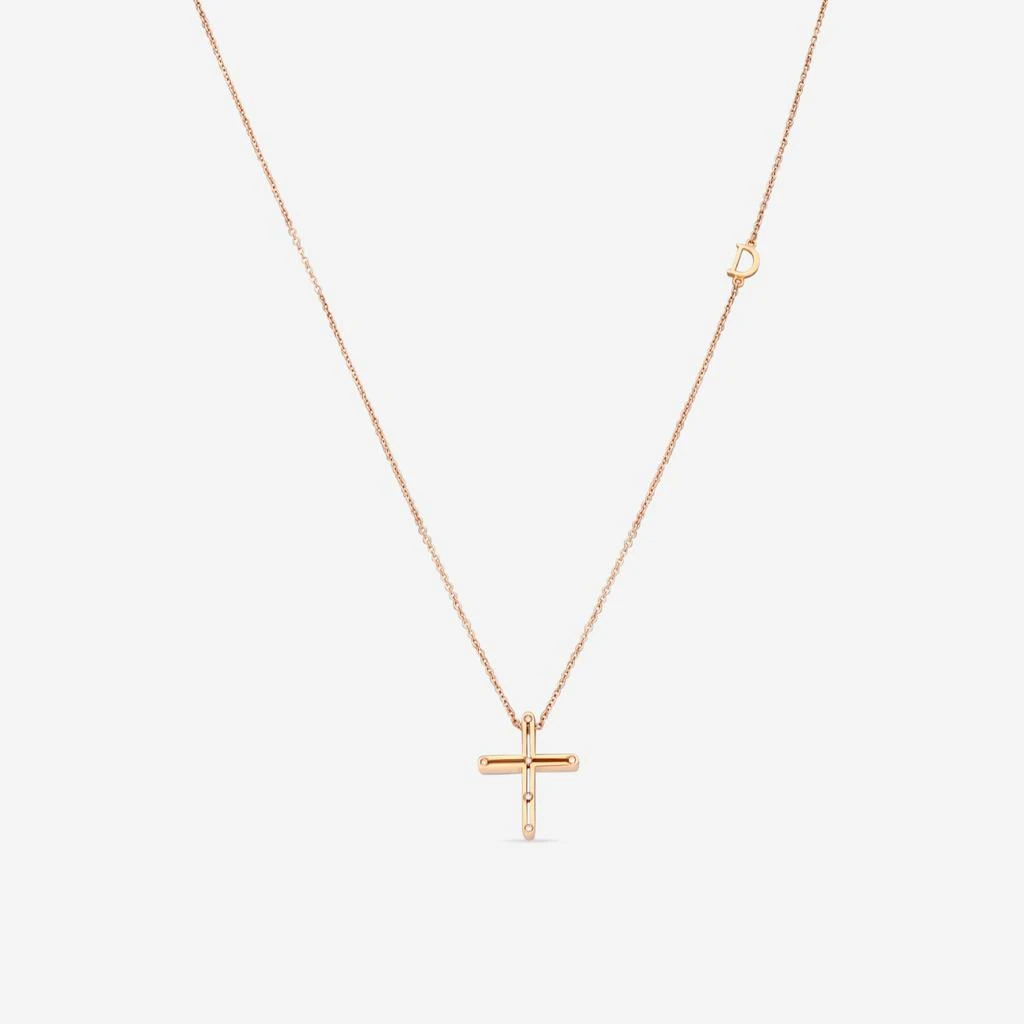 Damiani Damiani 18K Rose Gold Diamond Cross Pendant Necklace 20076844