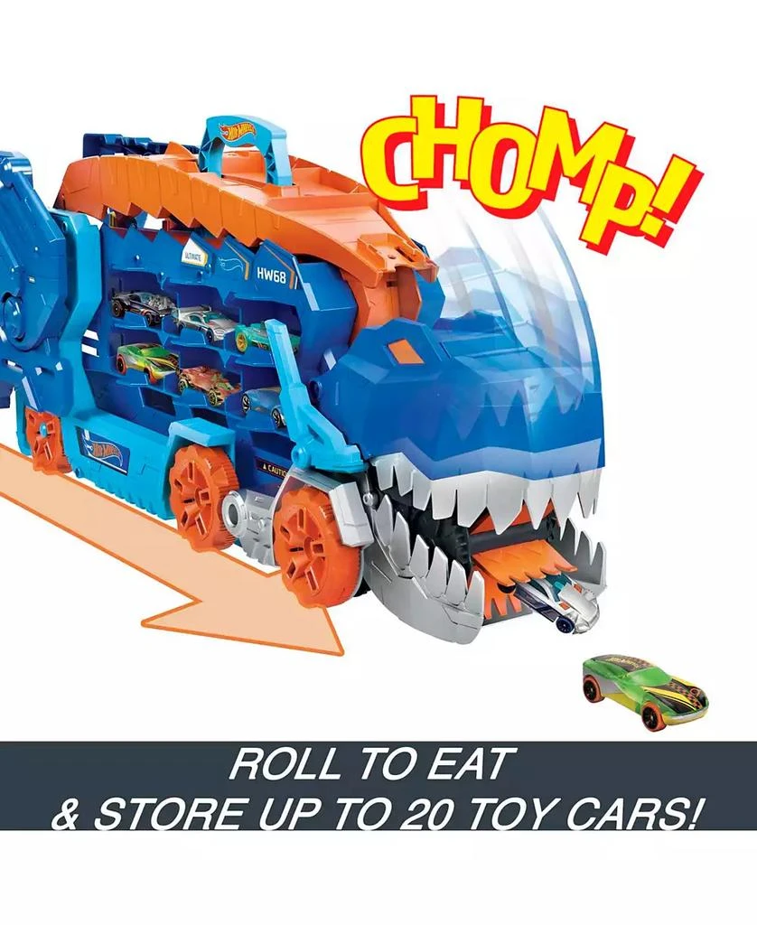 Hot Wheels City Ultimate Hauler, Transforms Into A T-Rex with Race Track, Stores 20 Plus Cars 5