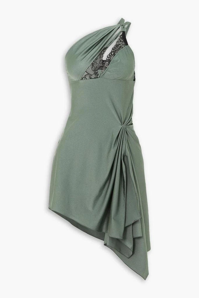 green emerald velvet dress Taped Suspended Dress  Coperni