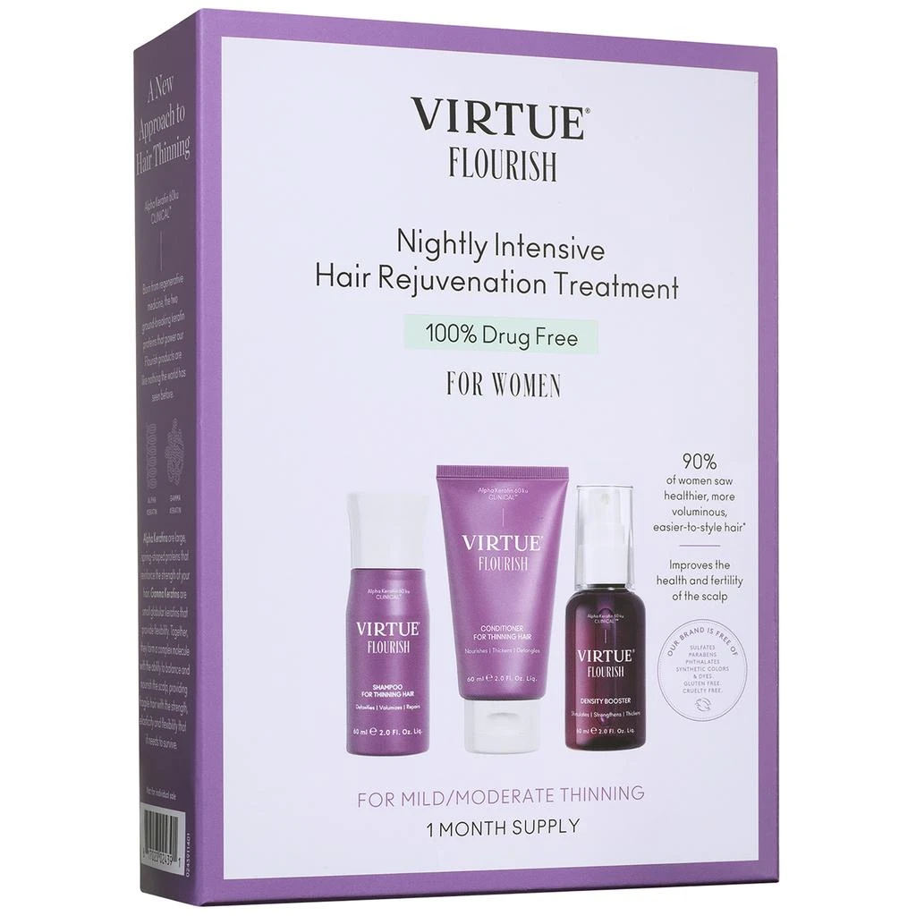VIRTUE VIRTUE Flourish Nightly Intensive Hair Rejuvenation Treatment Kit - Trial Size 3 piece 1