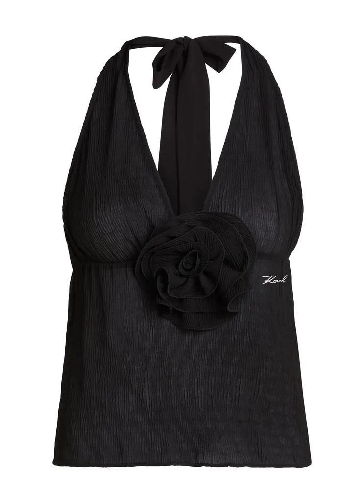 Karl Lagerfeld Paris Karl Dna Plisse Halter Top 1