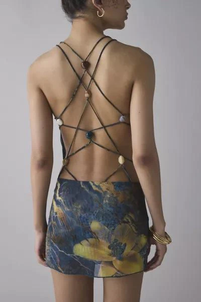 Jaded London Jaded London Luiza Mesh Beaded Strappy Backless Mini Dress 2