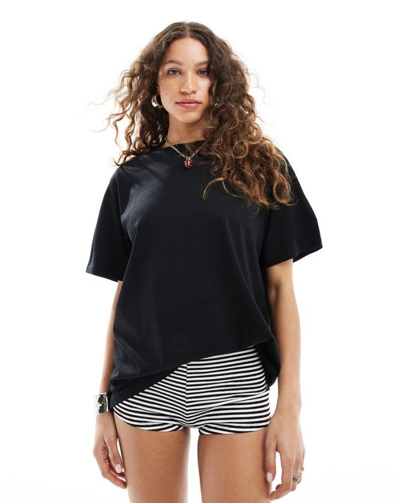 Monki Monki oversized t-shirt in black 1