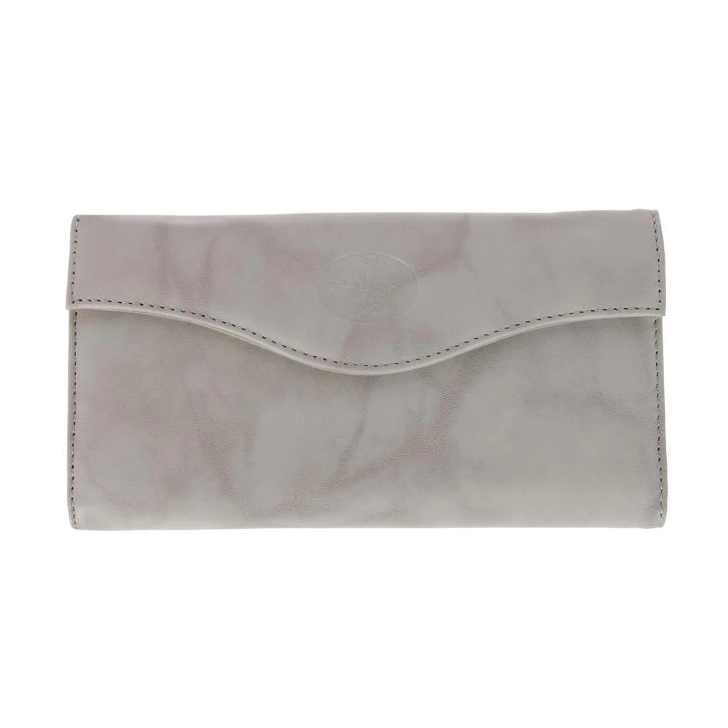 Buxton Women's Leather Long Bifold Organizer Wallet with Floral Emboss 8
