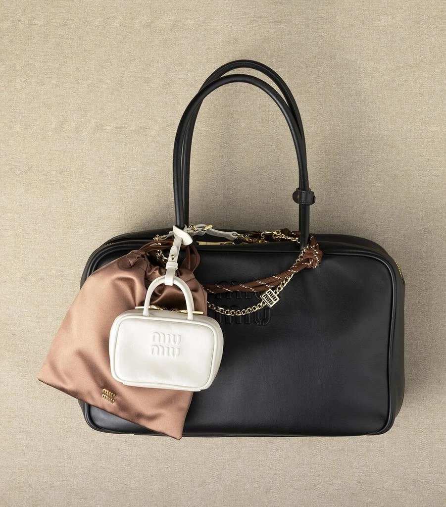 Miu Miu Leather, Cord and Metal Bag Charm 2