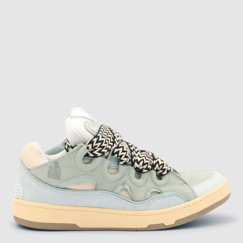 Lanvin Lanvin Light Blue And Green Leather Sneakers 1