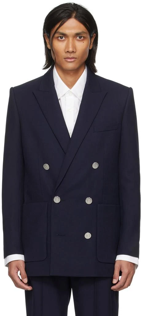 Balmain Navy Double-Breasted Blazer 1