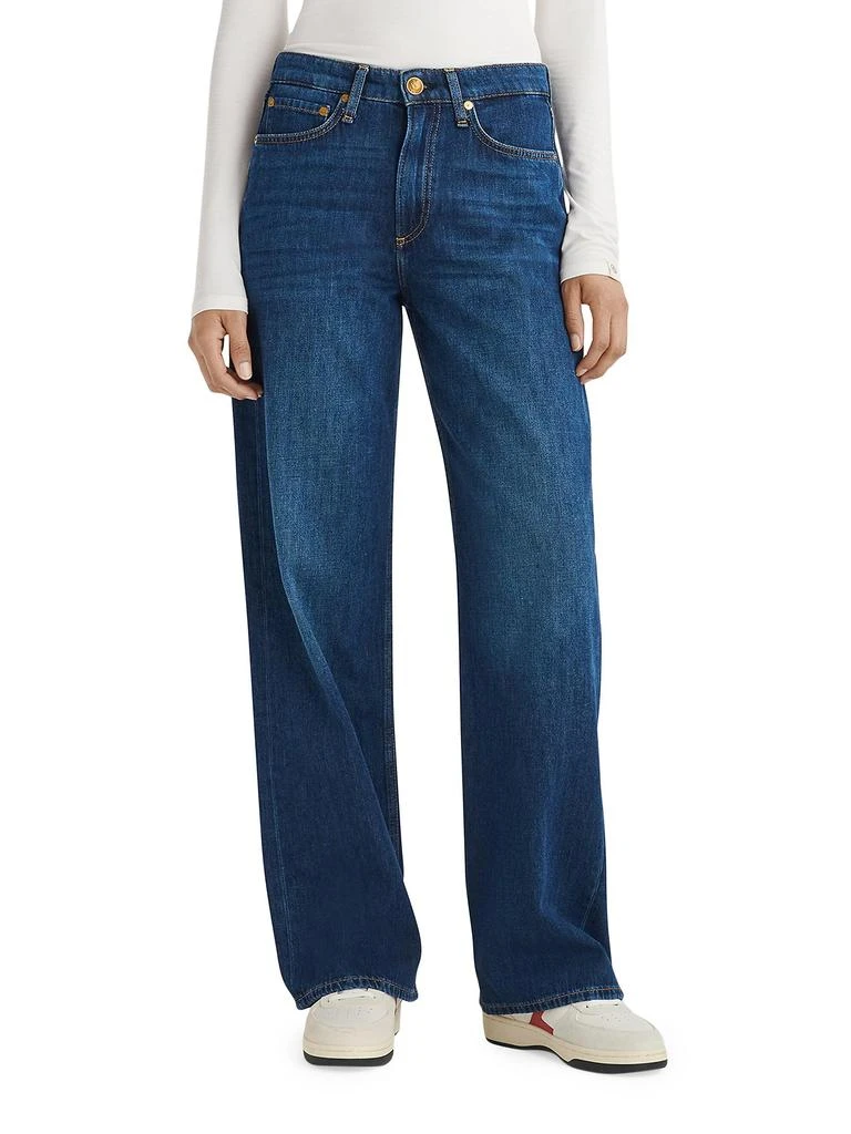 Rag 
Bone Logan Mid-Rise Wide-Leg Jeans