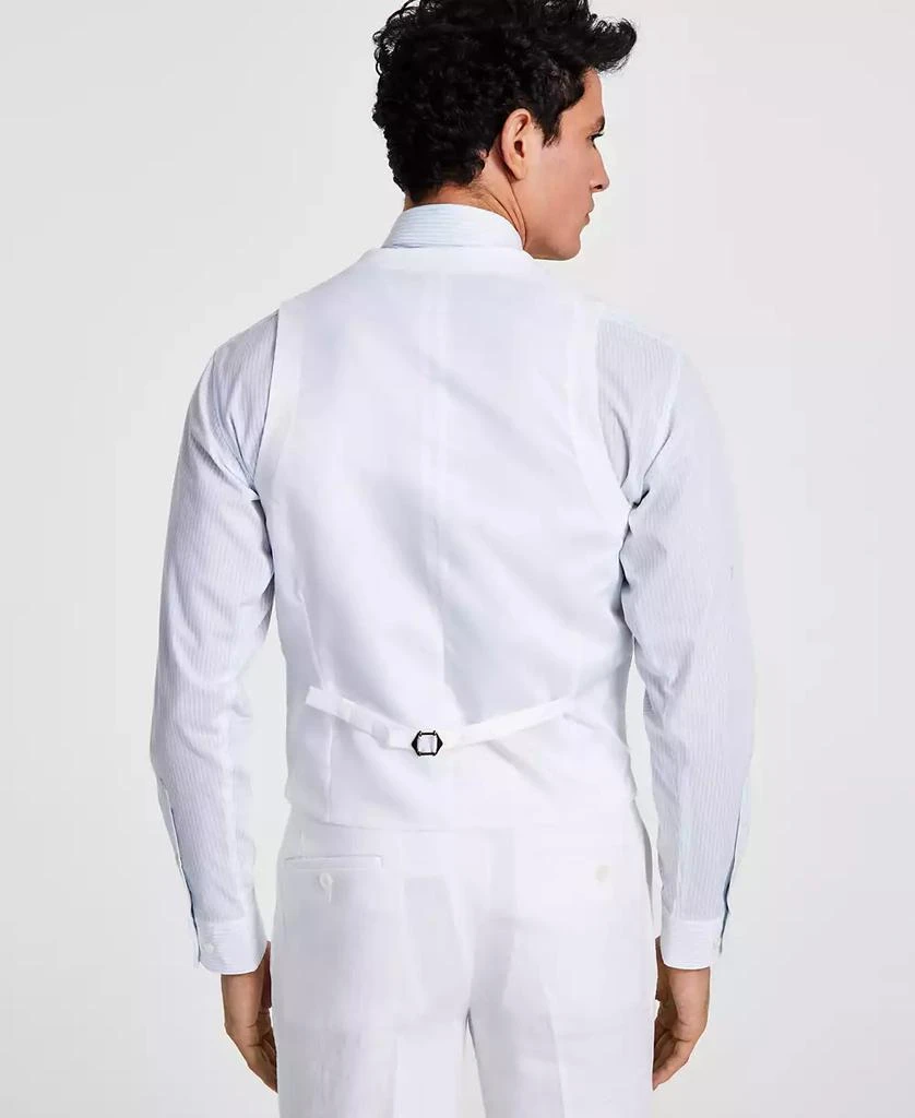 Bar III Men's Slim-Fit White 100% Linen Suit Vest, Created for Macy's 2