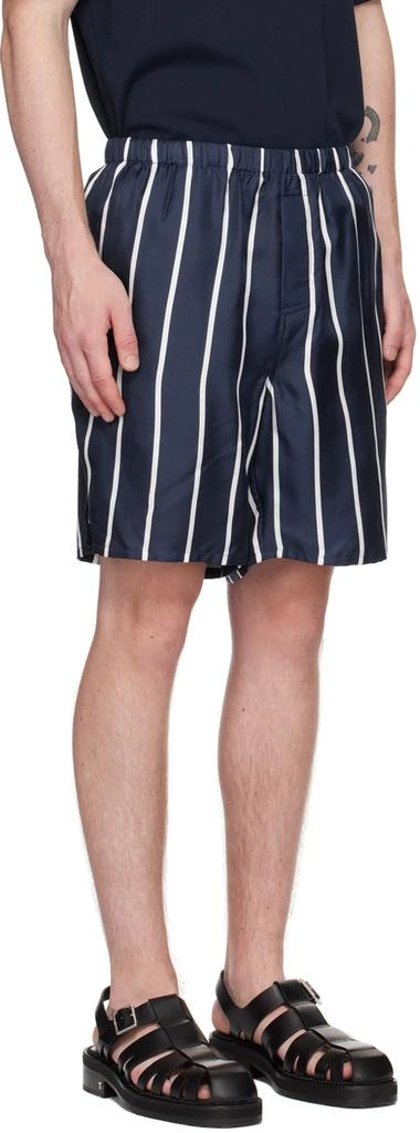 AMI Paris Navy Striped Shorts 2