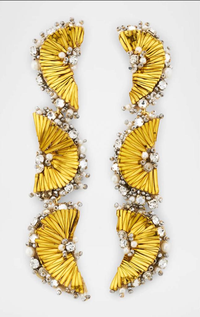 Mignonne Gavigan Murray Triple Drop Earrings In Gold