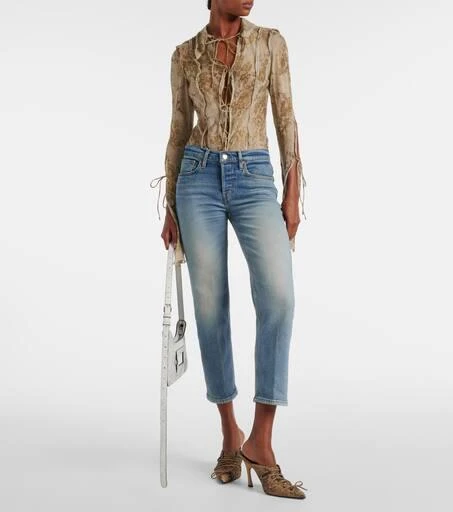 Re/Done Mid Rise Stove Pipe straight jeans 7