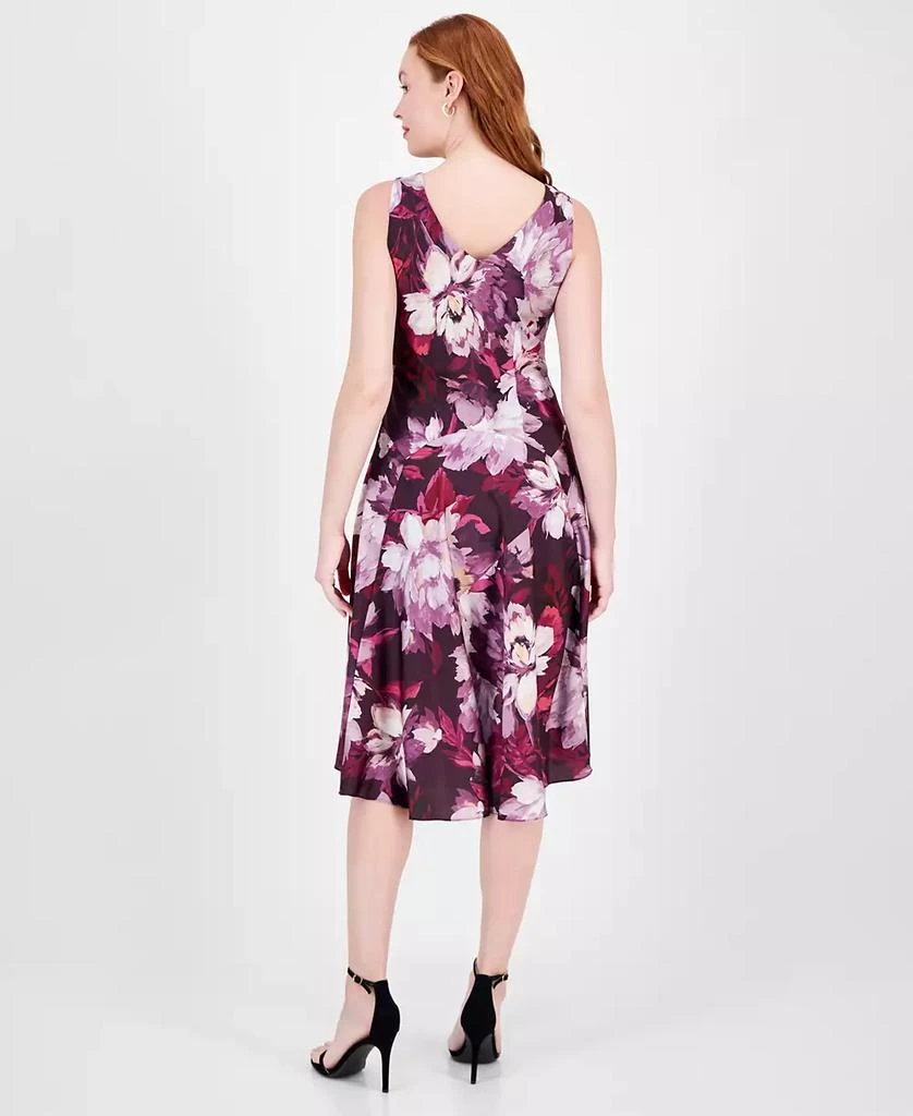 Robbie Bee Women's Floral-Print Cowl-Neck Fit & Flare Dress 5