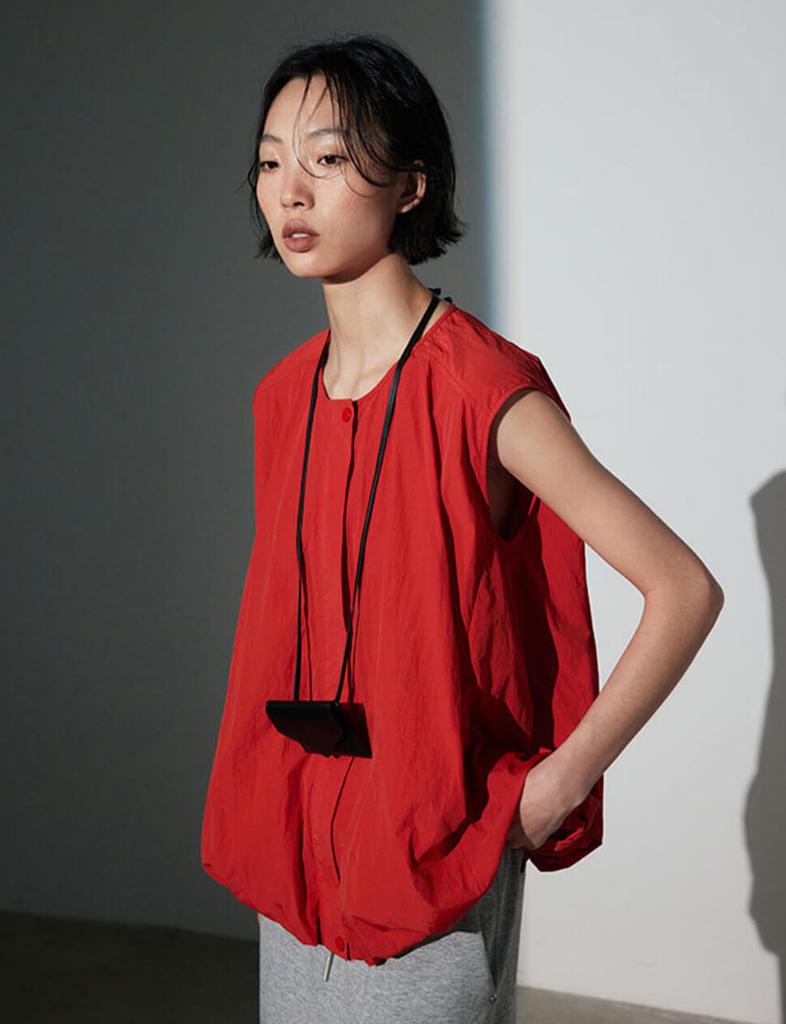 Pixie Market Red Parachute Top-PREORDER