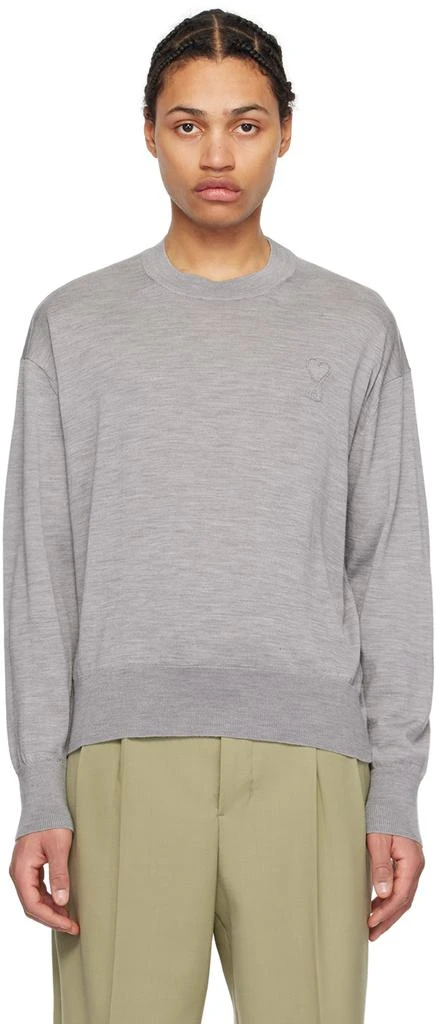 AMI Gray Ami de Cœur Sweater