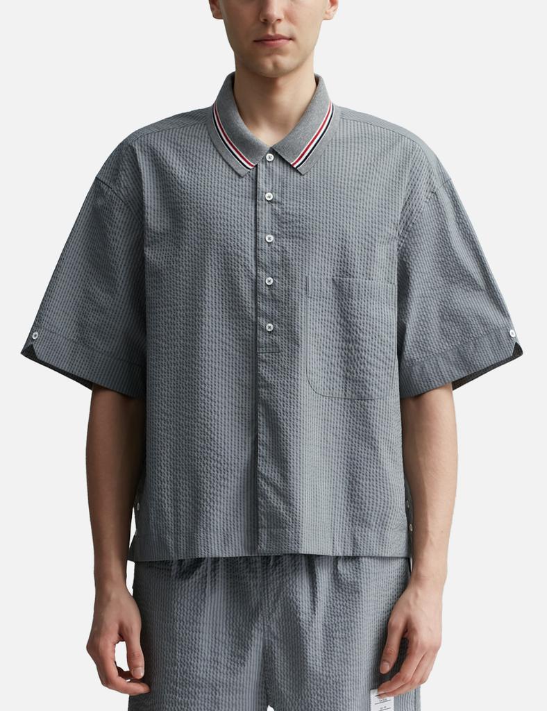 Thom Browne Step Hem Short Sleeve Rugby Shirt - Shirts