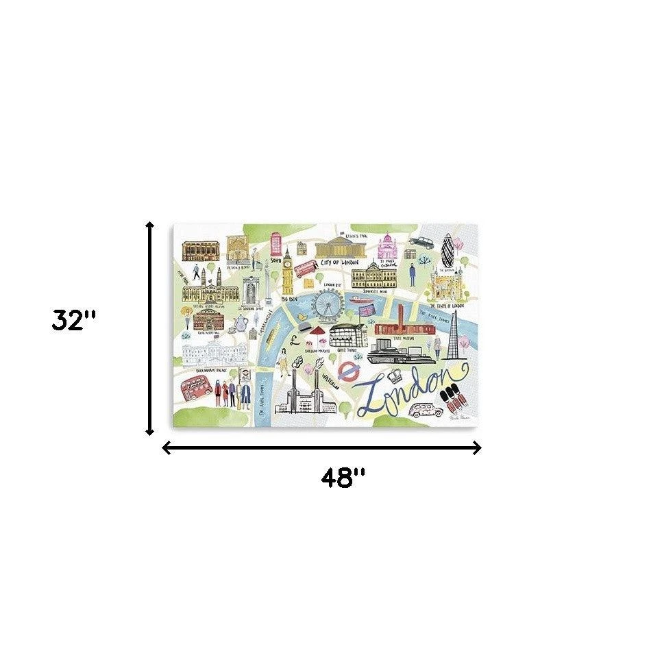 Hivvago Fun Illustrated London Map Unframed Print Wall Art 2