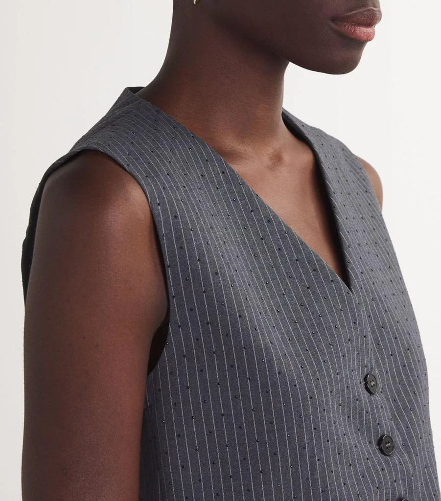 Maje Rhinestone Pinstripe Waistcoat 6