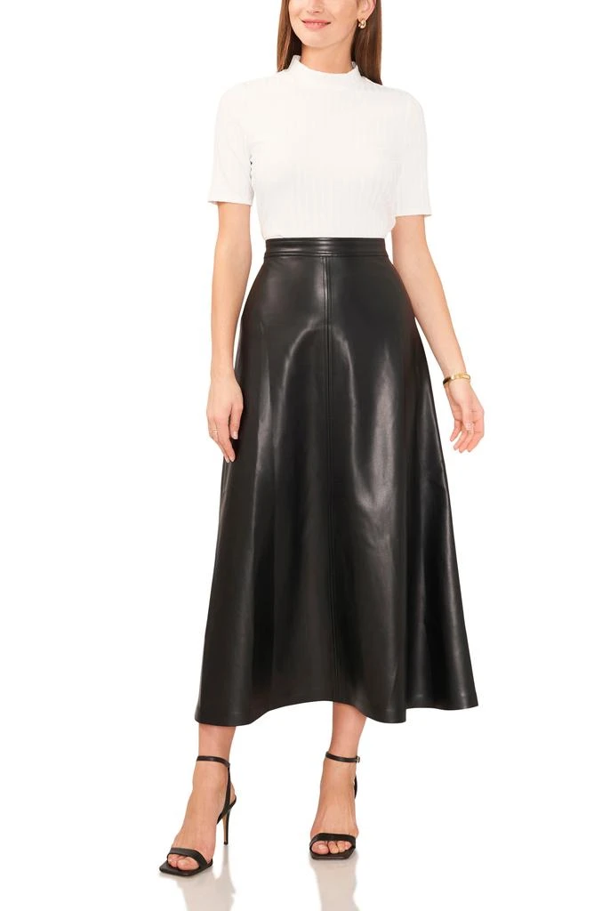 Vince Camuto Faux Leather A-Line Skirt 4
