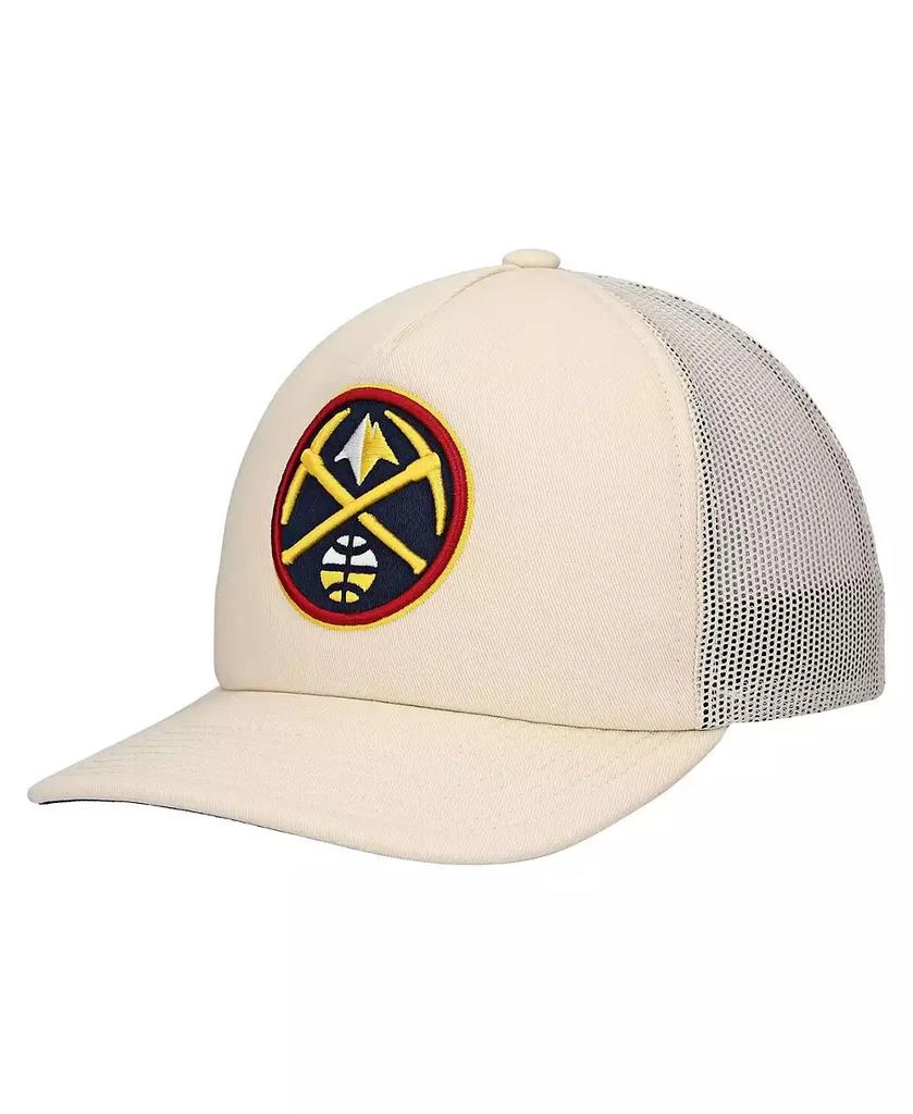 Mitchell & Ness Men's Cream Denver Nuggets Trucker Adjustable Hat 1