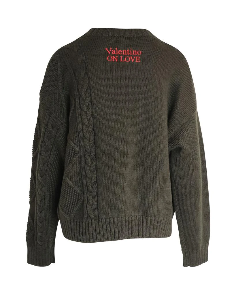 Mario Valentino Valentino I Breathe Your Love Jumper In Green Virgin Wool 3