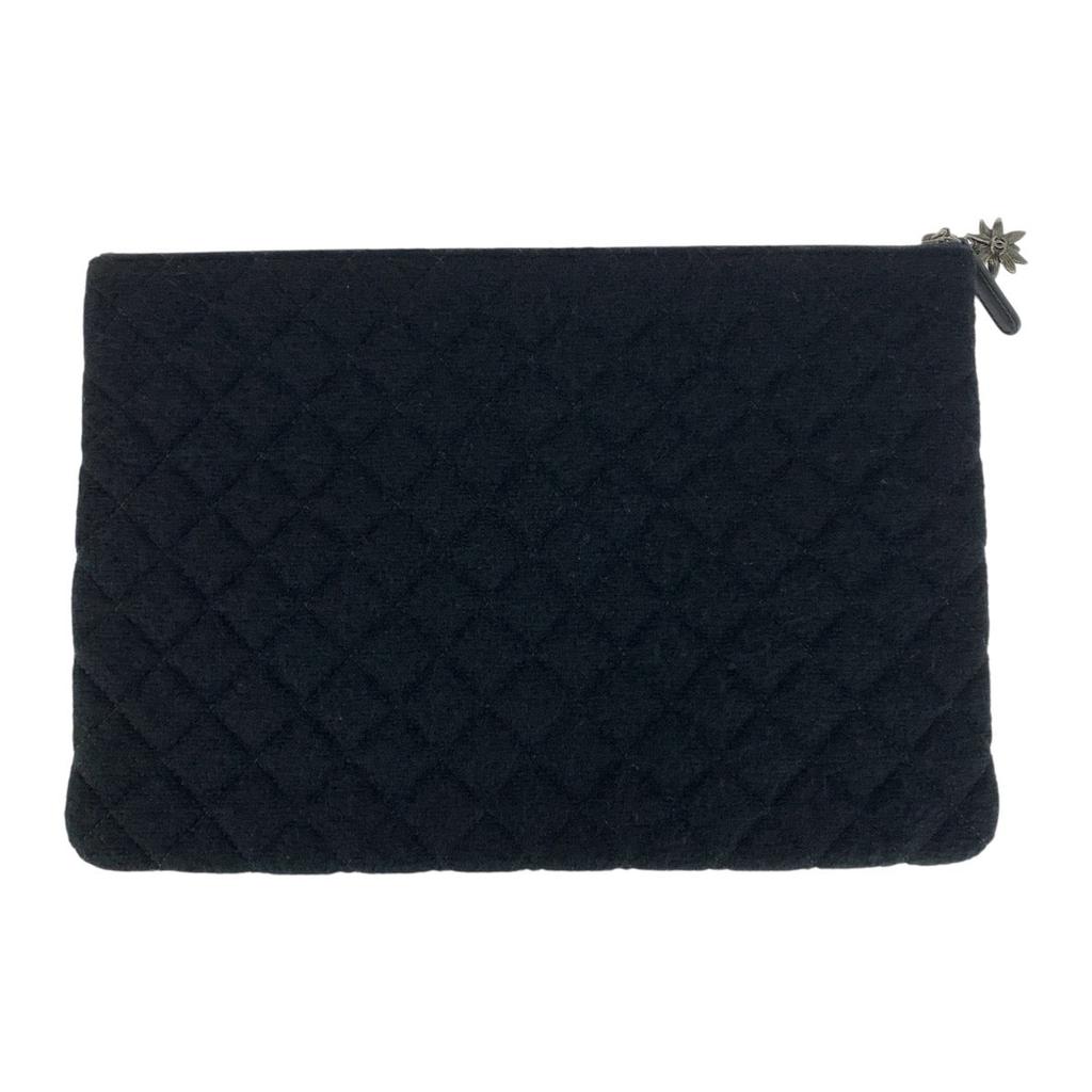 Chanel Tweed Multicolor Coco Mark Clutch Bag
