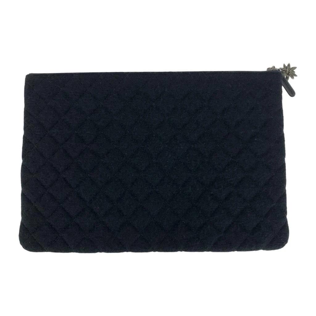 Chanel Tweed Multicolor Coco Mark Clutch Bag 2