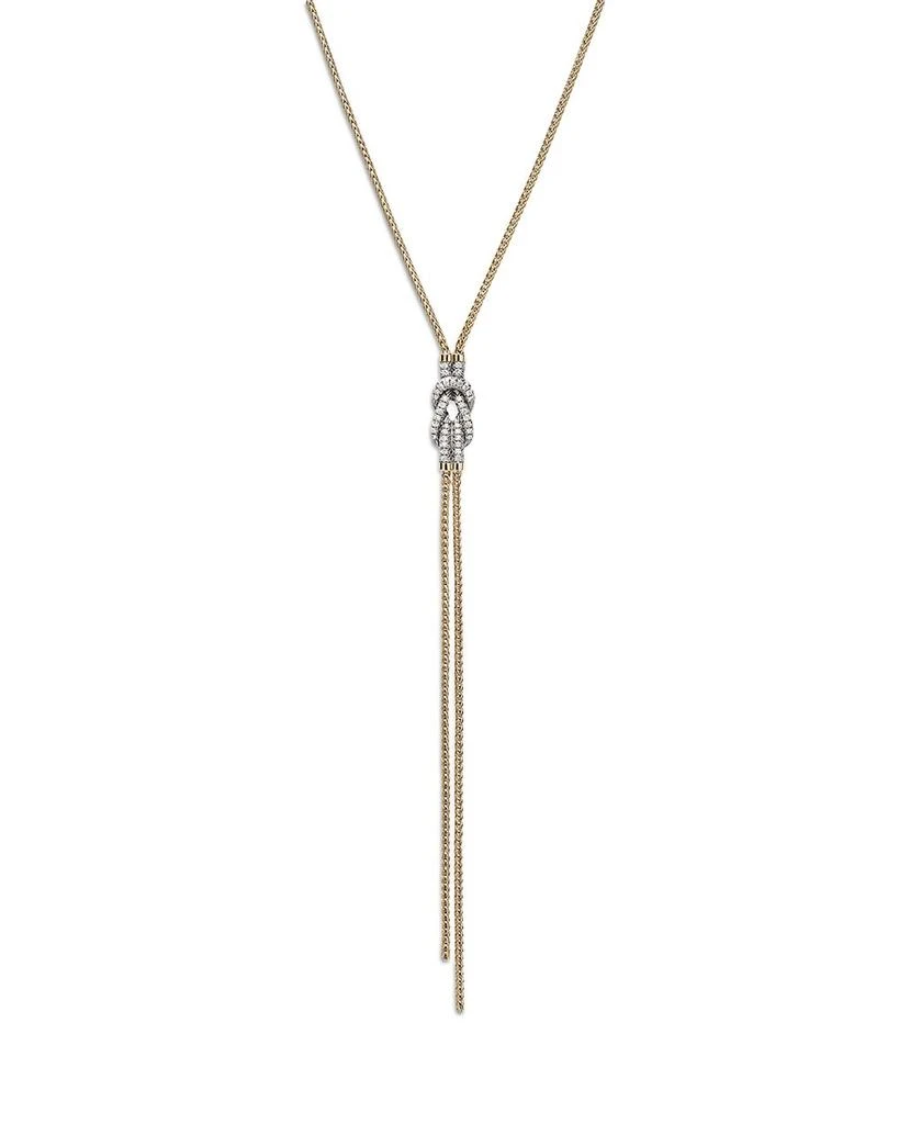 JOHN HARDY 14K Yellow Gold Love Knot Diamond Lariat Necklace, 18-20" 1