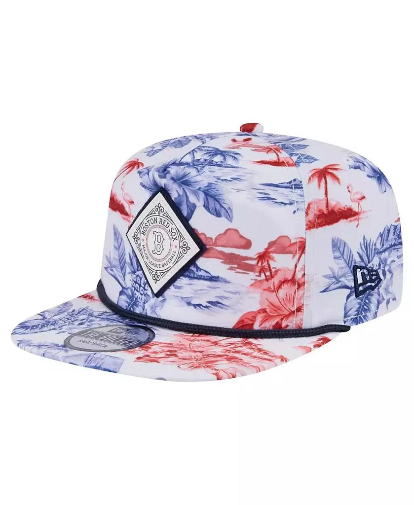 New Era Men's White Boston Red Sox Printed Island Golfer Snapback Hat 1
